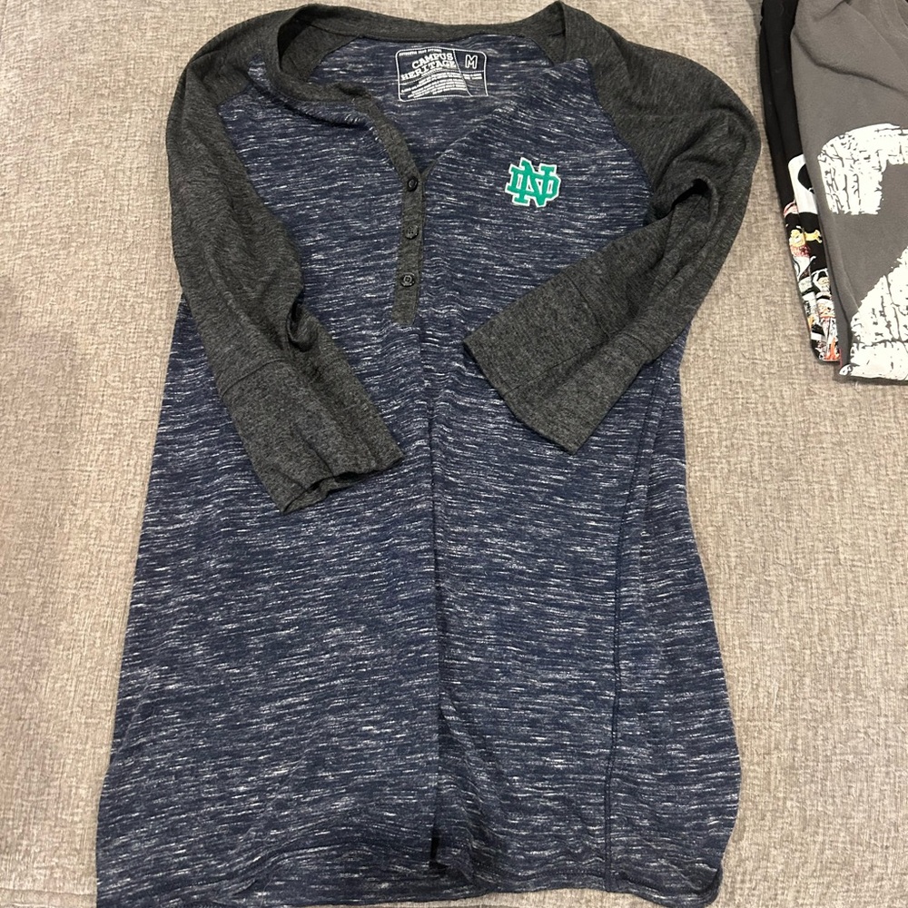 Notre Dame logo 3/4 Sleeve top